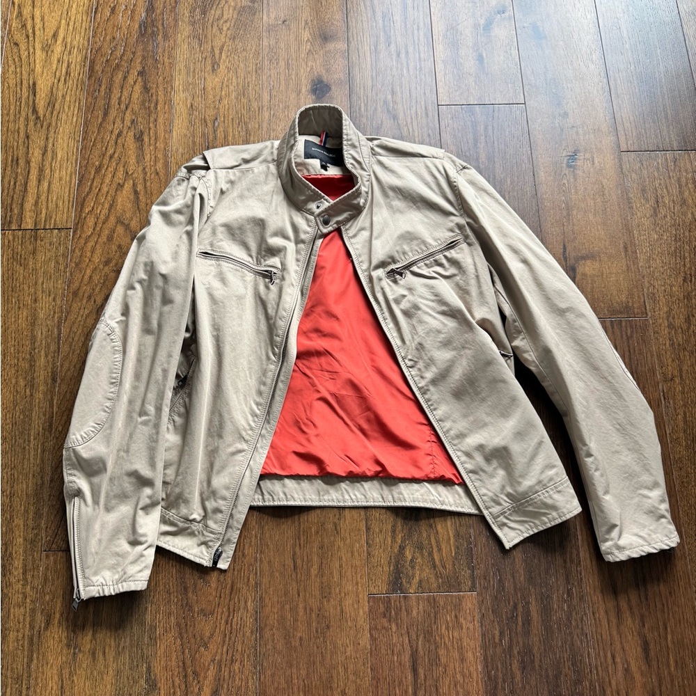 Banana Republic Tan and Orange Lightweight Shirt Jacket